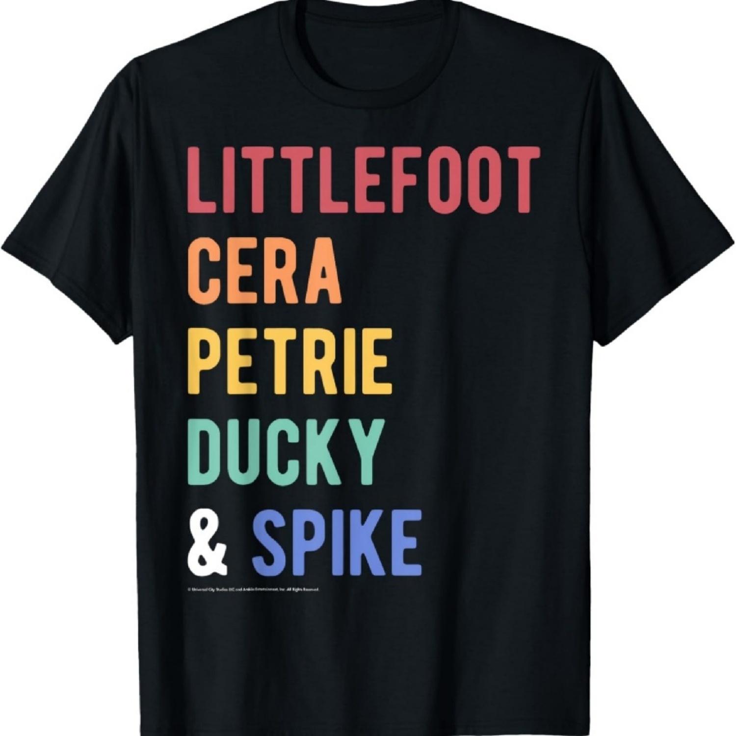 Land Before Time Littlefoot Cera Petrie Ducky & Spike List T-Shirt S