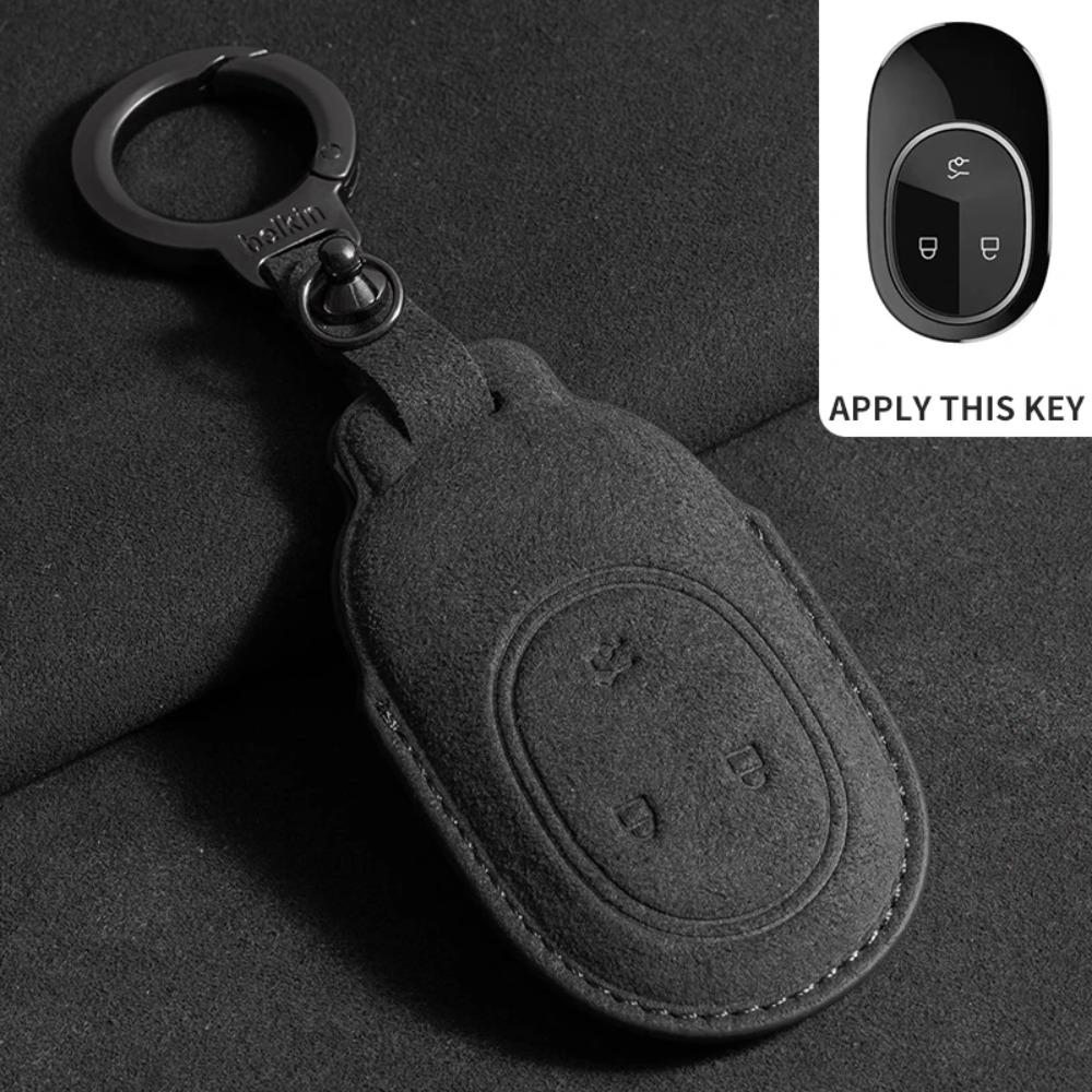Leather Car Remote Key Case Cover for Nio ET7 ET5 2022 2023 2024 for Weilai NIO ES6 ES8 EC6 ET7 Auto Key Fob Shell Keychain