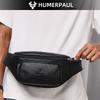 HUMERPAUL Men leather waist bag multifunctional cowhide leisure sports mobile phone waist bag multi-compartment chest bag large-capacity shoulder bag