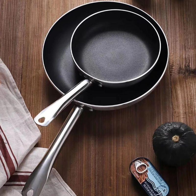 Aluminum Alloy Long Handle Non-Stick Frying Pan Multi-Size Pancake Steak Saucepan Skillet Cooking Pots Home Cookware for Kitchen