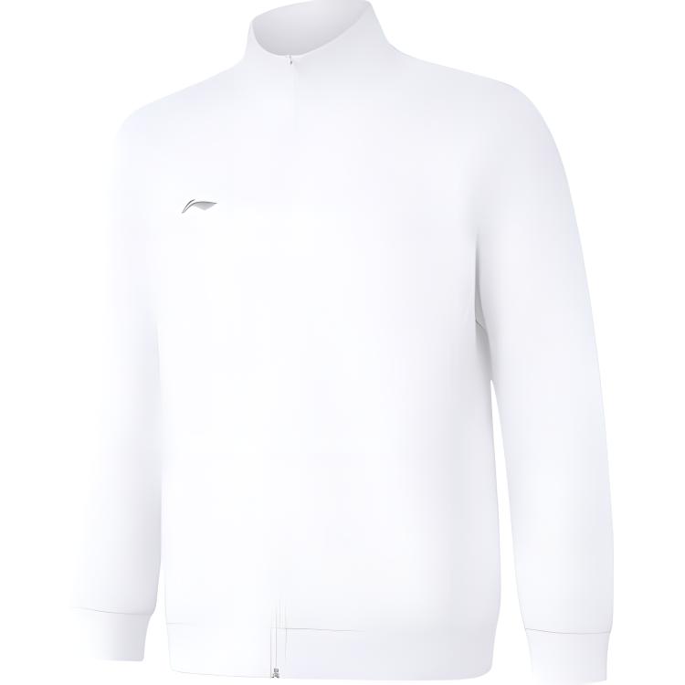 Li Ning Fashion Sports Fitness Stand Collar Cardigan Long Sleeve Sweatshirt Men sweatshirt White AWDUA75-7