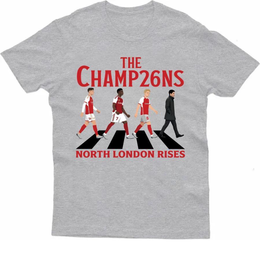Arsenal The Champ26ns Champion Graphic Cotton Unisex Tshirt Summer High Quality Unisexs Unisexs Fashion Football Commemorate Shirt