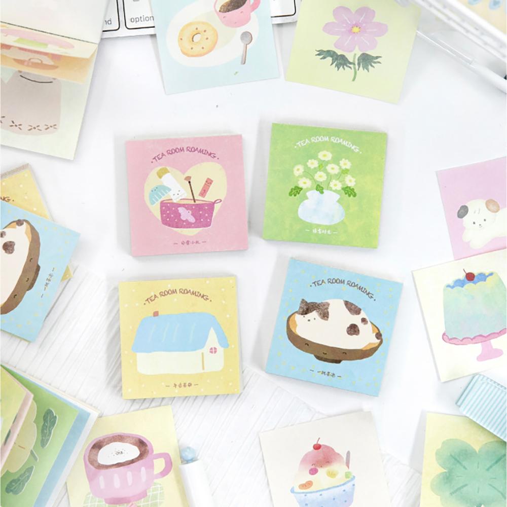 50 Sheets Material Book Tea Room Roaming Cute Creative Patterns Handmade Account Diary Primer Memo
