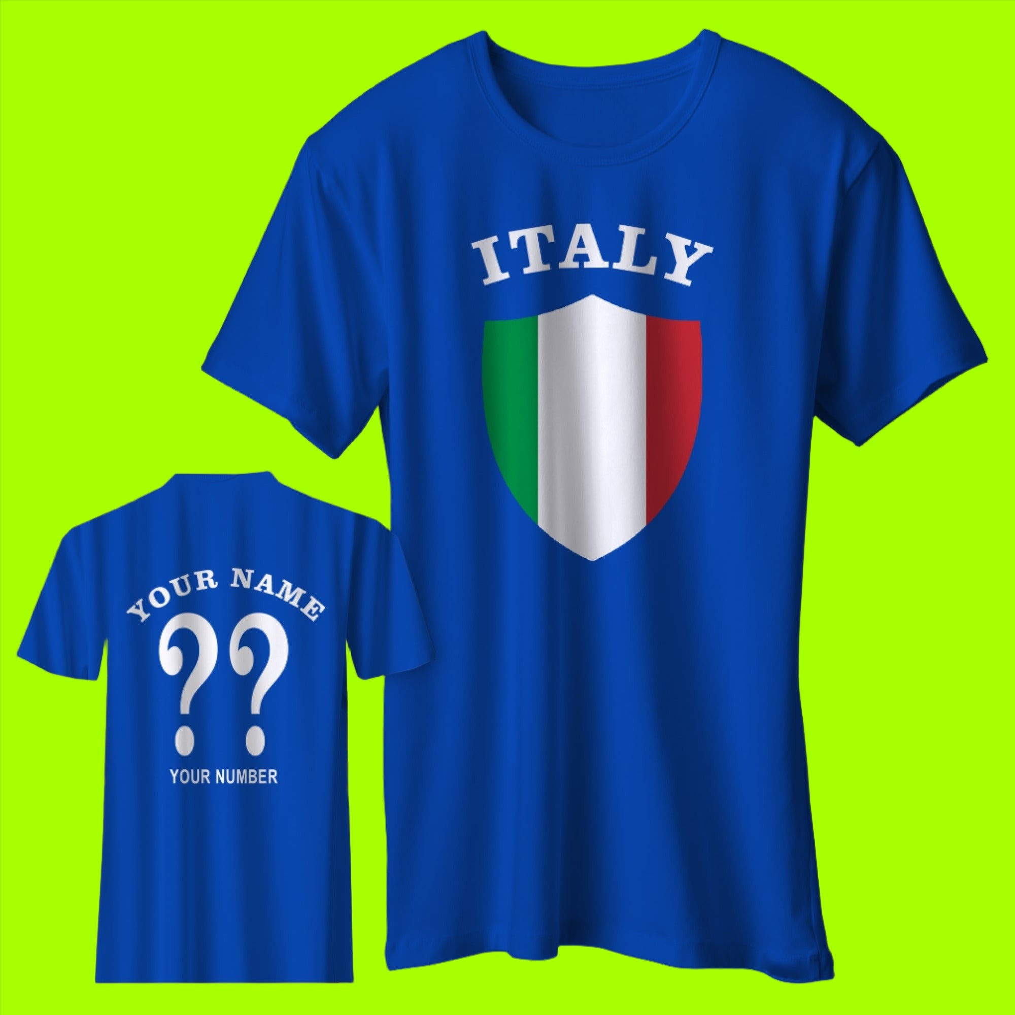 Personalised Italy Football Shirt with any Name & Number S