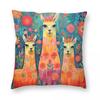 Llamas Splashed With Color Square Pillowcase Polyester Linen Velvet Creative Zip Decor Sofa Seater Cushion Cover