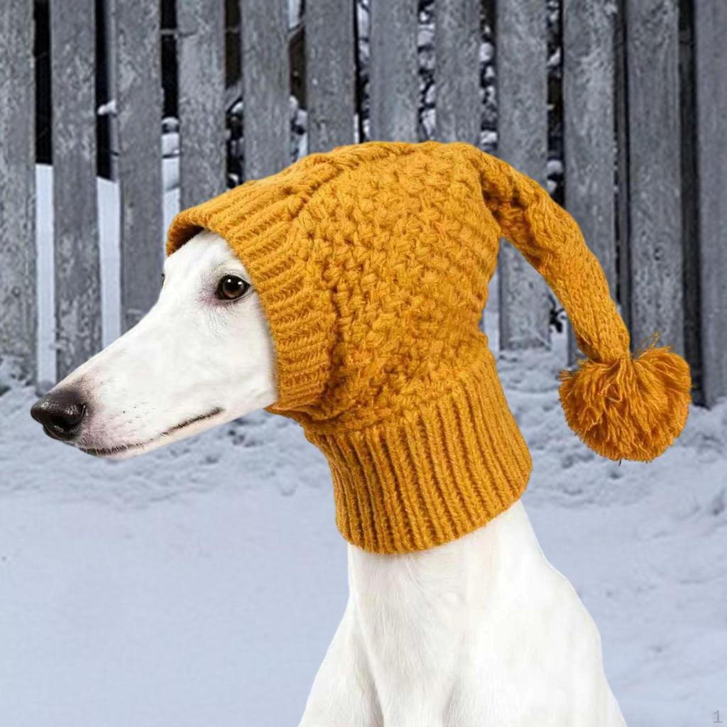 Hundehut Katze Haustierkostüm Kopfbedeckung Gestrickt für kaltes Wetter Herbst Welpenmütze Gehäkelter Snood Kopf