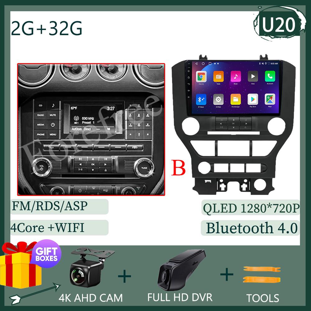 Android 14 For Ford Mustang 6 VI S550 2014 - 2025 Car Radio Multimedia Video Player Stereo Carplay Navigation GPS WIFI QLED DVD