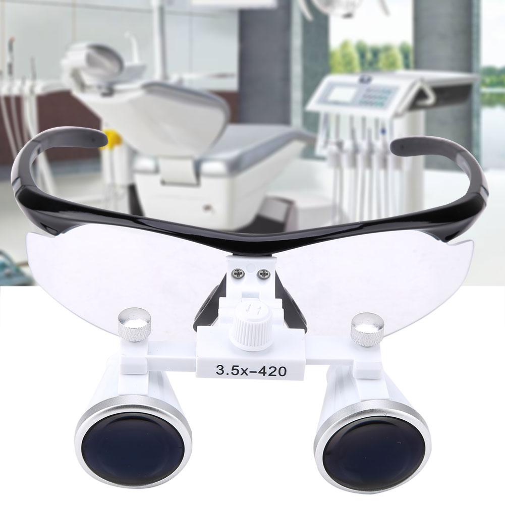 Medical Tool 3.5X Headband Binocular Loupes 320 420mm Dental Magnifier 60 80mm Dentist Loupe