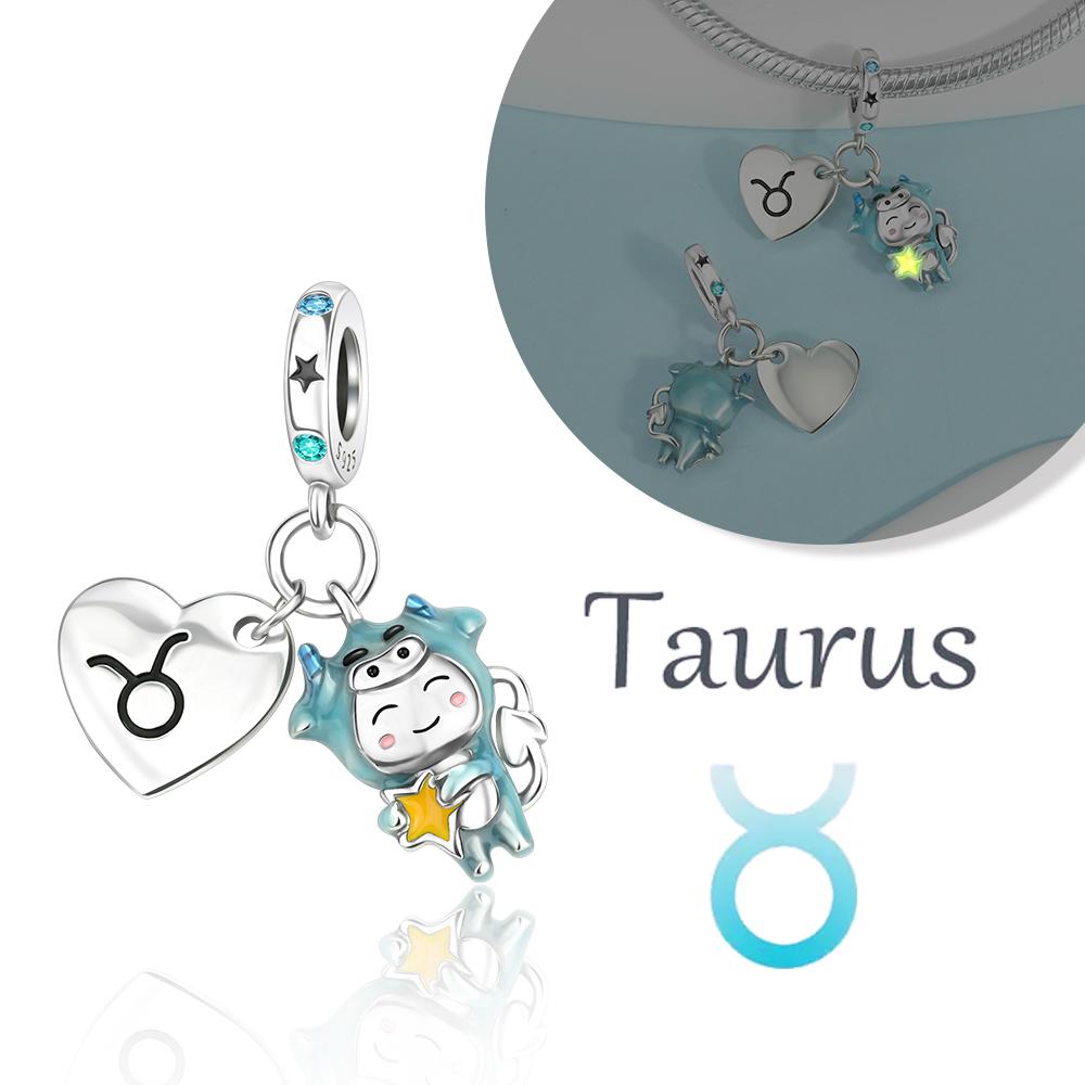 Lovely Copper Aries Leo 12 Constellations Zodiac Collections Charm Fit Original Bracelets Women Diy Fine Jewelry