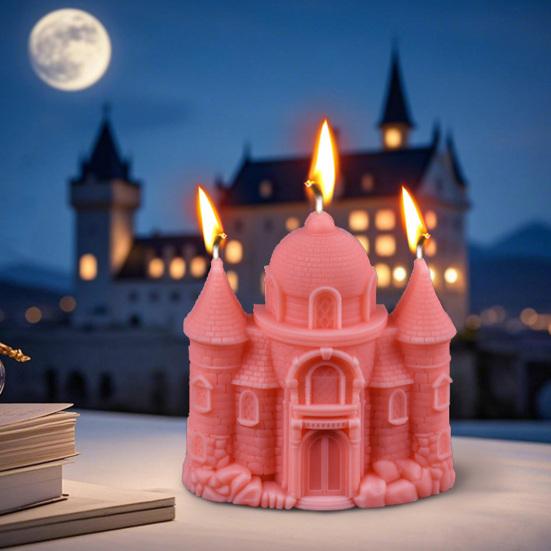 European Castle Candle Mold Silicone Soap Wax Making Mold Flexible Reusable Gypsum Concrete Mold