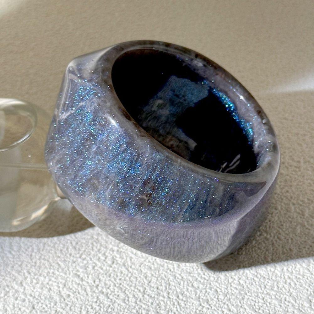 Shinny Jelly Color Wide Bracelet Minority Design Geometric Irregular Bangle  Party