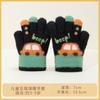 - Year-old kindergarten girl treasure fleece, thickened warm and cold-proof knitted cute cartoon five-finger children's winter gloves