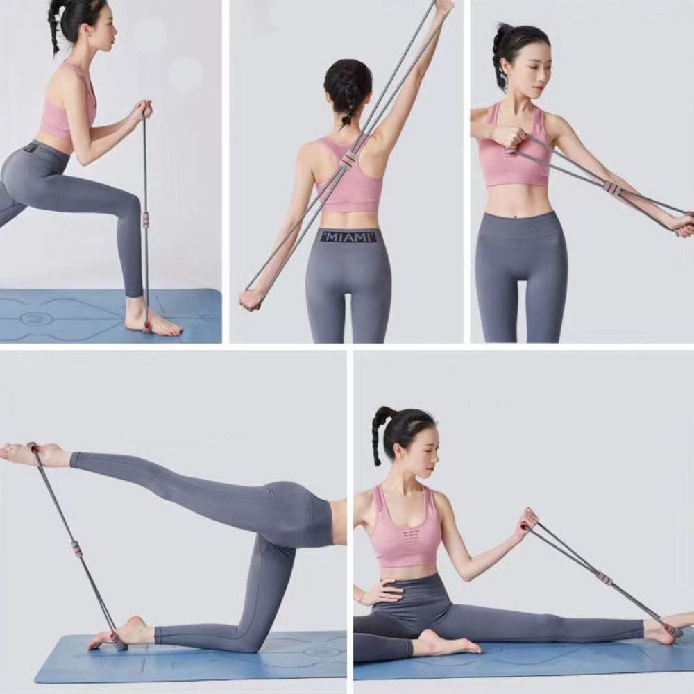 Elongated 8-shaped Stretcher TPE Tube Yoga Elastic Band Tension Rope  Female