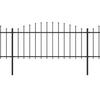 Garden Fence - vidaXL - Steel - 0.5-0.75 X 3.4 M - Black - Panels and Posts Included