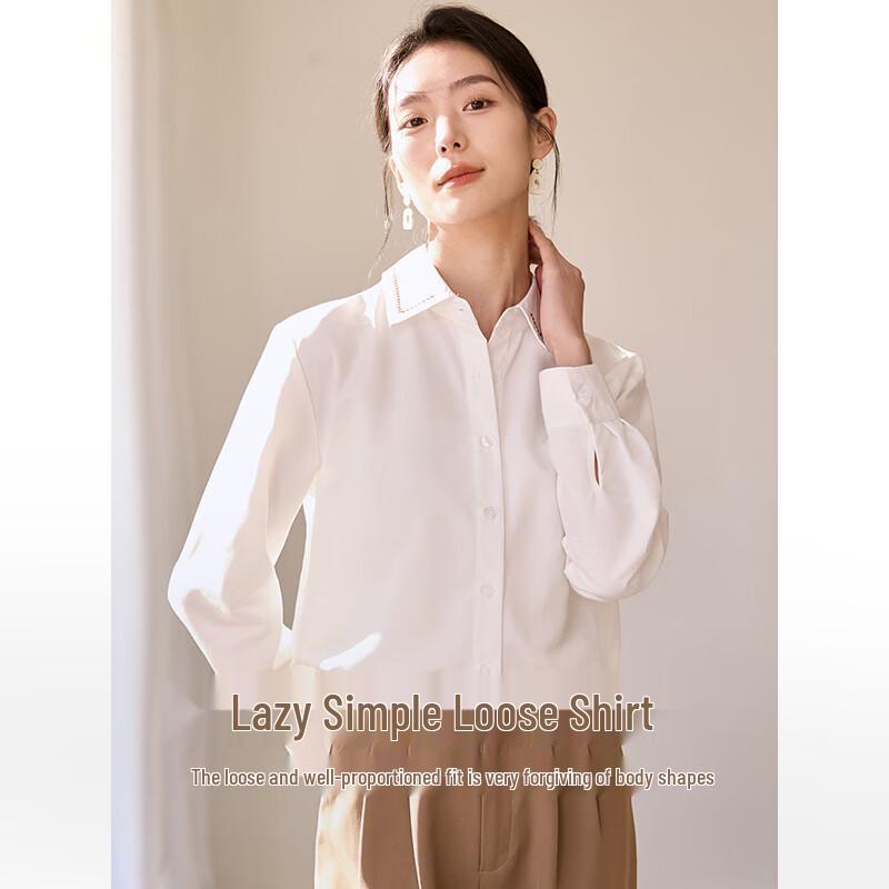 Women's Embroidered Lace Lapel Long Sleeve Shirt