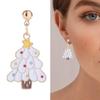 Jingle Bell Snowflake Reindeer Dangle Earring Festive Holiday Gift for Girl Teen