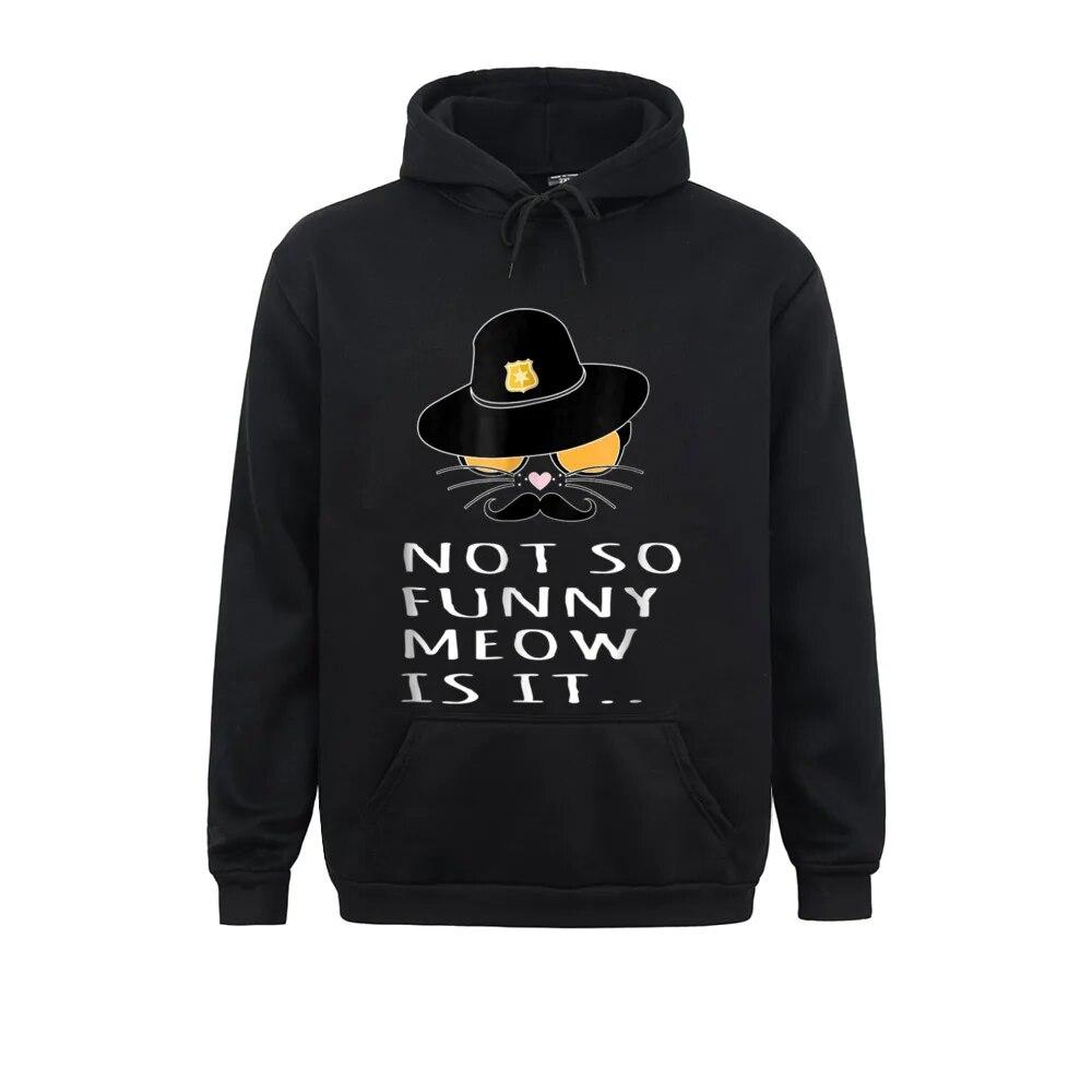 

Смешные рубашки с котами Супер полицейский Кот Мяу! Студенческие толстовки унисекс с длинными рукавами, нормальные зимне-осенние толстовки, спортивная одежда