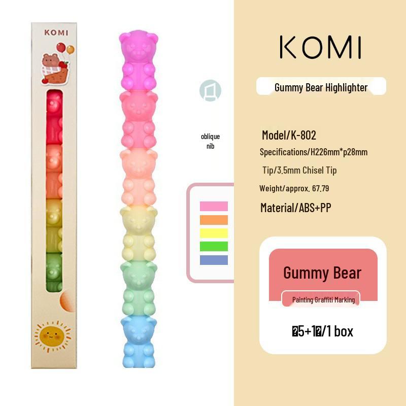 Cartoon Fluorescent Pen Gift Set: Colorful, Cute, and Creative Highlighters for Students