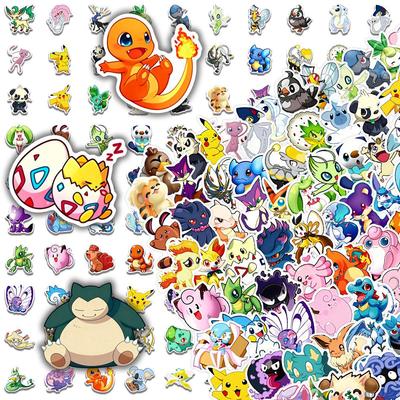 100 Pokemon Pikachu Anime Stickers – Waterproof PVC Decals for Notebooks & Journals
