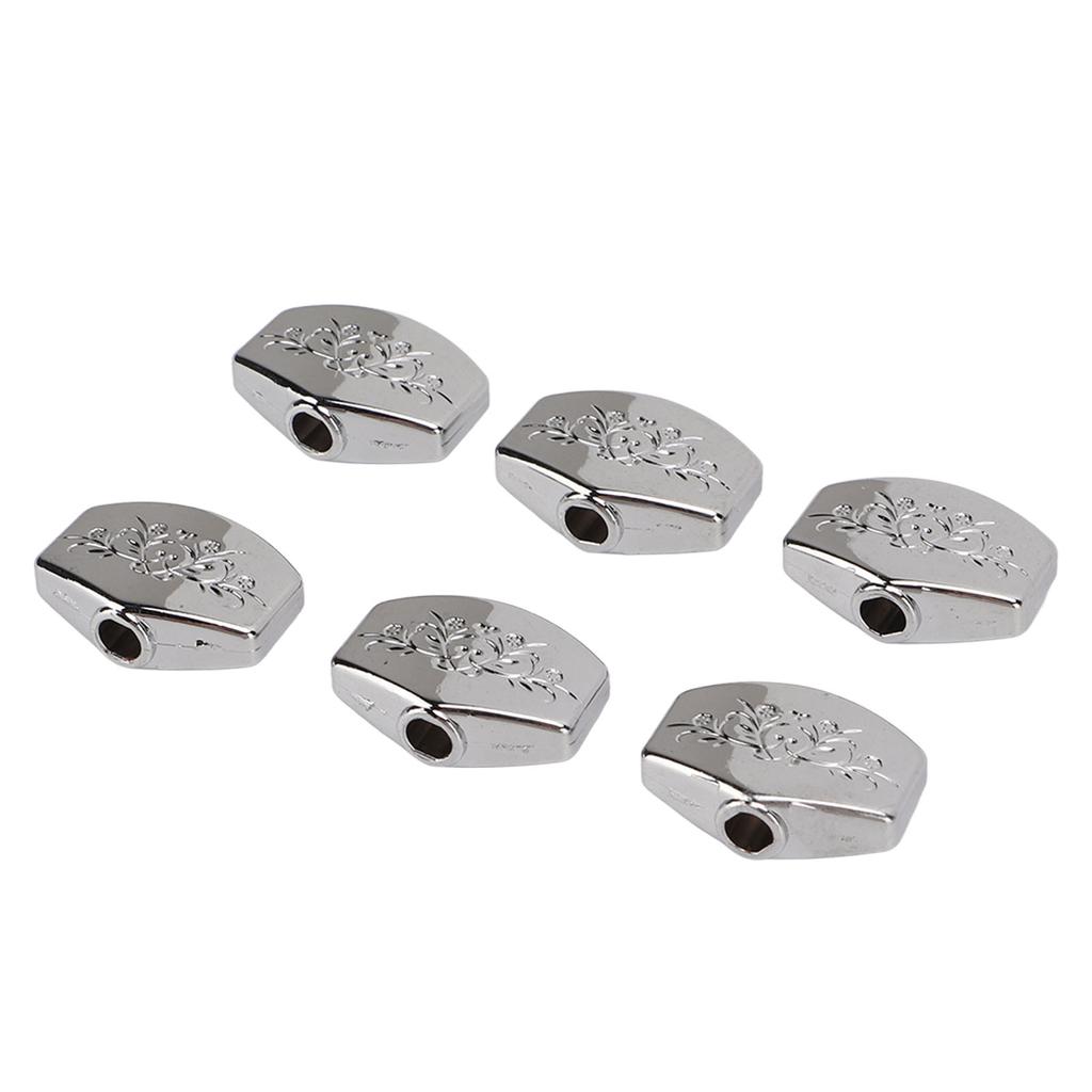 6Pcs Guitar Tuning Peg Tuners Button Machine Head Replacement Buttons Knob Metal Carved Big Square