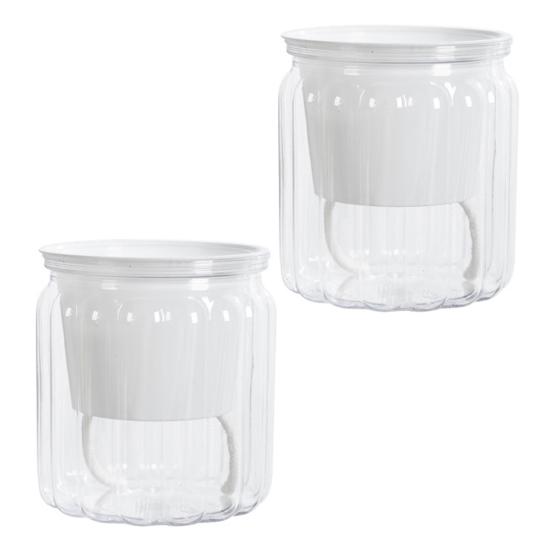 Flowerpot with Drainage Holes Water Filling Port Automatic Self-Watering Hydroponic Flowerpot Transparent Base Plant Container