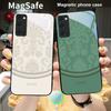 White Floral Vine Pattern For Samsung S25 S25 Edge S25Ultra S8 9 10 20 S21 Pro 22 Plus S23 FE S24 Ultra Magsafe Glass Phone Case