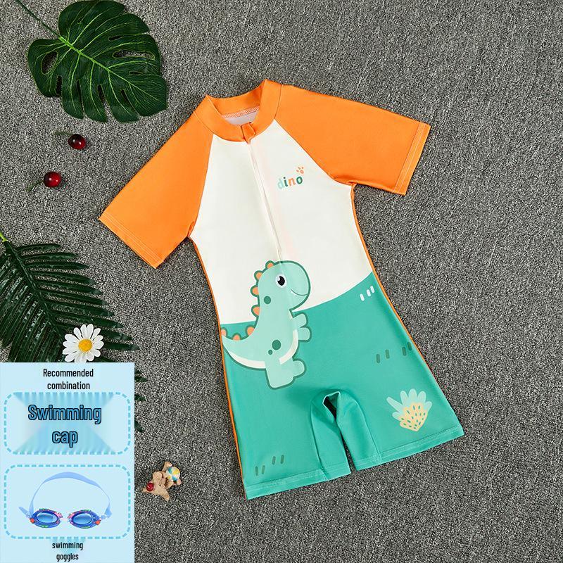 2025 New Boys' One-Piece Swimsuit: Quick-Drying, Sun Protection for Toddlers to Big Kids