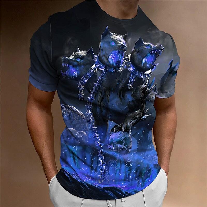 Ανδρικό μπλουζάκι Wolf 3D μπλουζάκι με στάμπα αετού Μπλουζάκια Vintage κοντομάνικα ρούχα με σχέδια ζώων Υπερμεγέθη Tees Casual Ανδρικά ρούχα