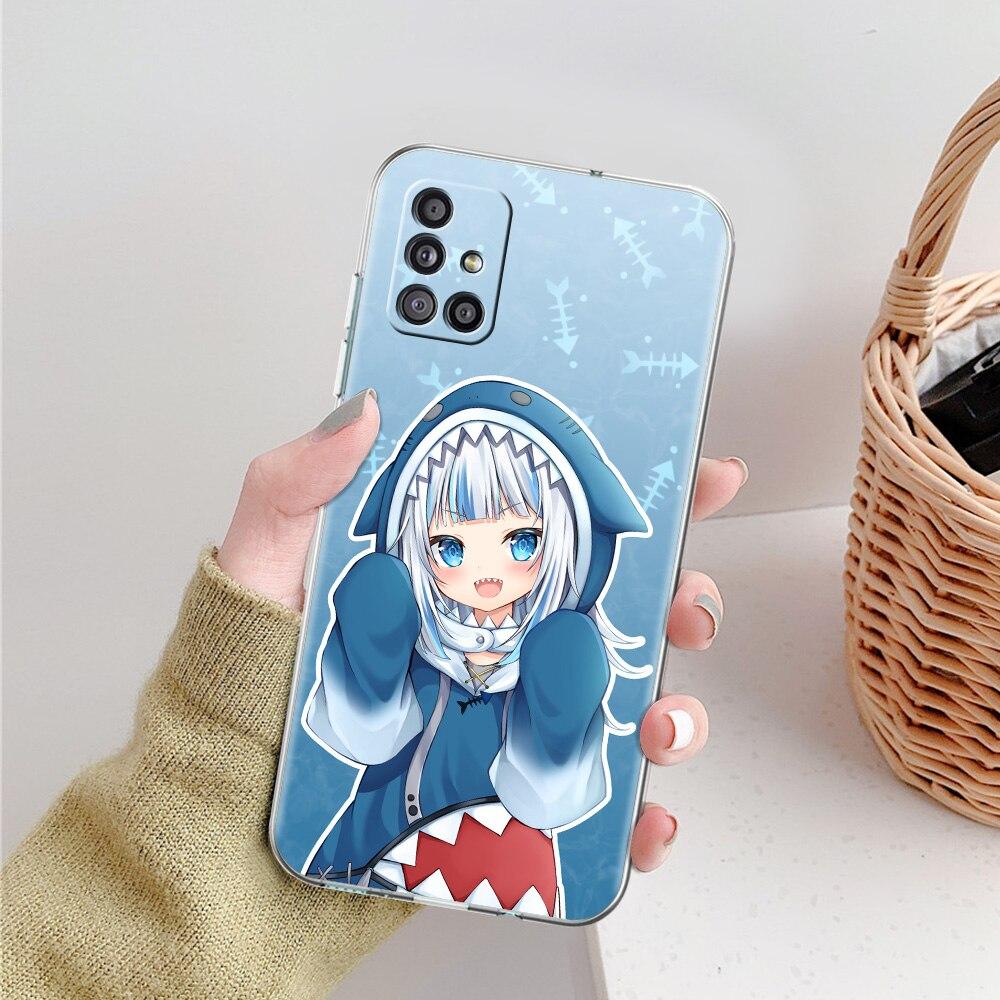 Gawr Gura Hololive Shark Anime Phone Case For Samsung Galaxy A51 A71 A21S A12 A11 A31 A41 A52 A32 5G A72 A01 A02S Clear Cover