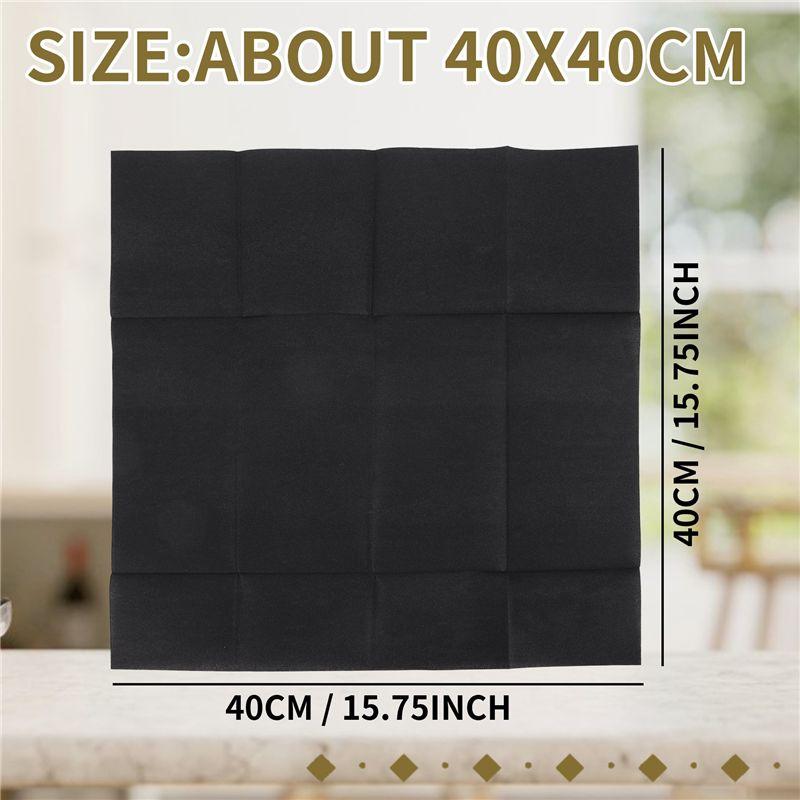 Good-50PCS Disposable Dinner Napkins With Built-In Flatware Pocket,Prefolded Cloth Like Paper Napkins For Wedding Party Black Du