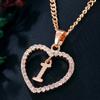 Customizable Love Pendant Necklace with Zircon 26 Letter Initial Jewelry for Men And Women