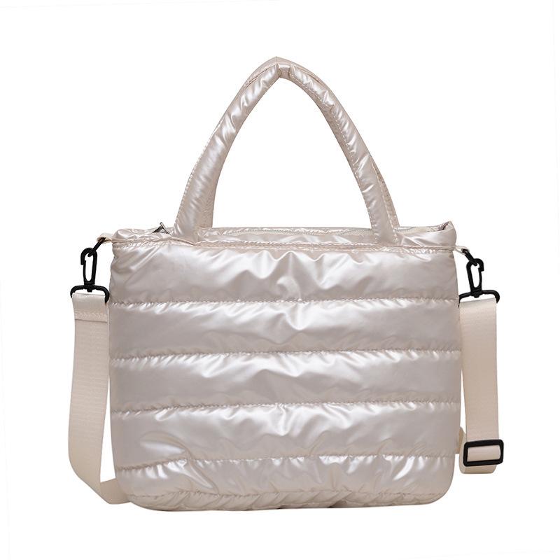 Laminated Winter Tote Bag: Stylish Lightweight Crossbody & Shoulder Women's Down Coat Bag
