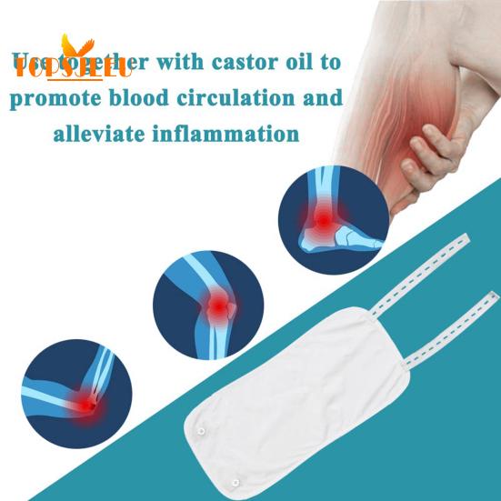 2Pcs Castor Oil Pack Wrap - Washable, Reusable, Castor Oil Compress Pad with Adjustable Elastic Strap