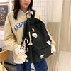 New Backpack with Cute Bear Plush Pendant and Cartoon Pins Large Capacity School Bag for Teen Girls Student Travel