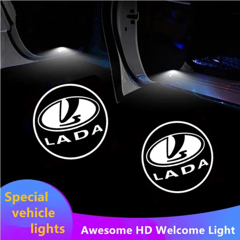 2PCS Car Door Logo Light Led HD Projector Lamp For Lada Priora Sedan Vesta Largus Granta Niva 4x4 Xray Car Goods