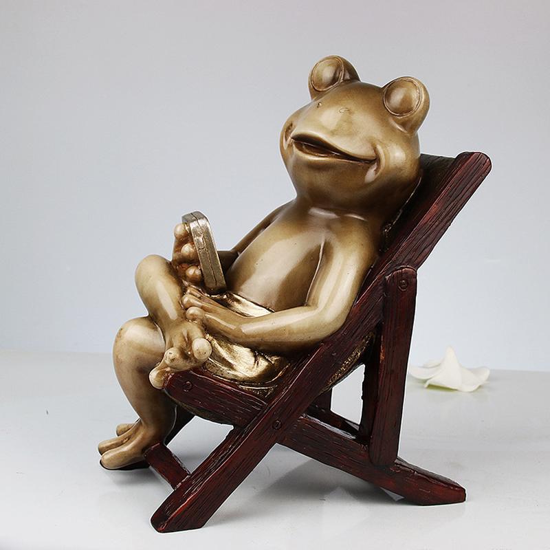 

European Resin Crafts Sprouting Frogs Play Mobile Phone Ornaments мідний