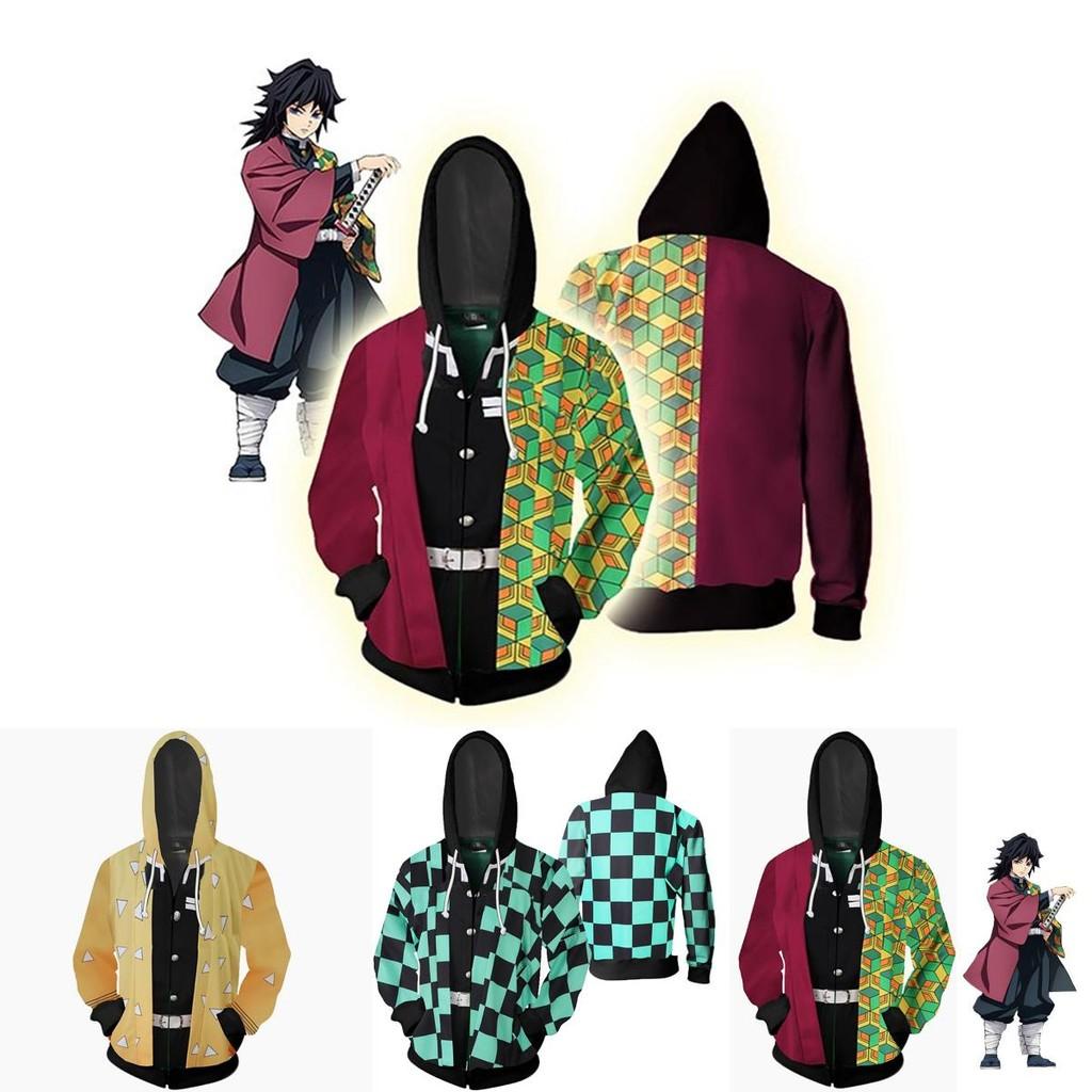 Demon Slayer Kimetsu No Yaiba Vibrant Soft Zipper Up Hoodie For Comfort
