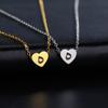 Cazador Arabic Letter Mini Heart Necklace for Women Stainless Steel Arab Alphabet Pendant Choker Chain Necklaces Jewelry 2026