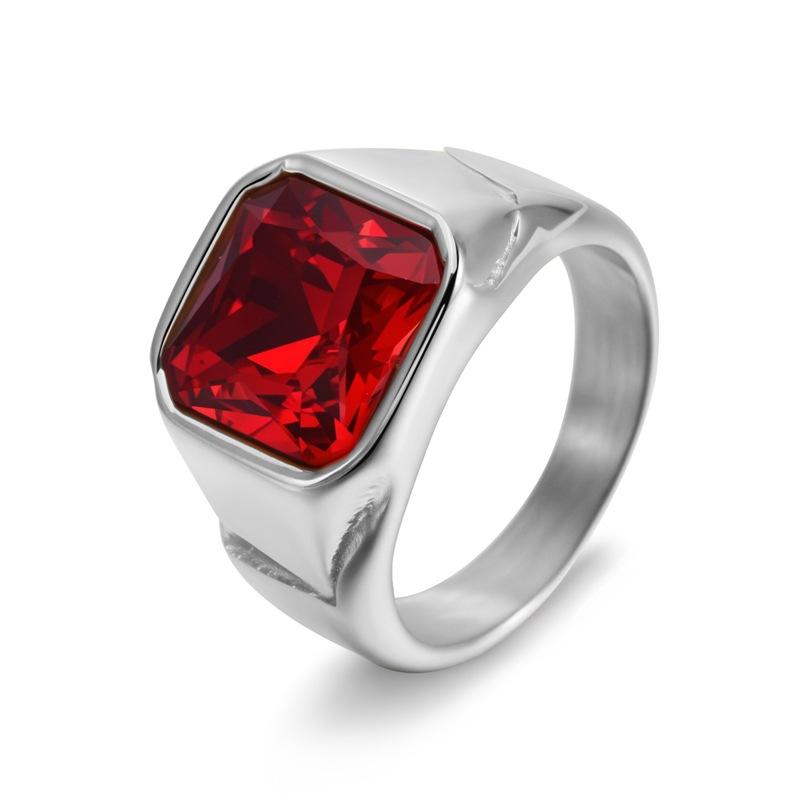 

2026 Jewelry Personalized Square Cut Glass Gemstone Men s Ring Fashion Jewelry Ring No. 7