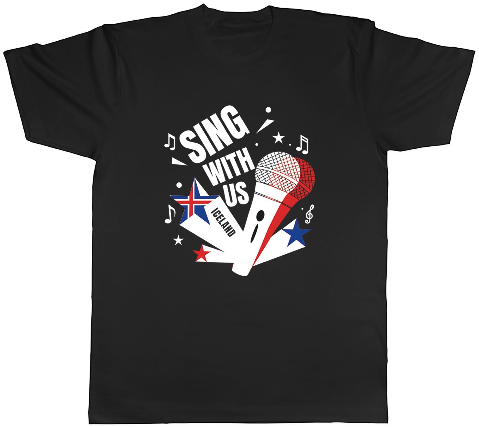 Iceland Music Sing with us Note karaoke Mens T-Shirt Tee Gift Top XL