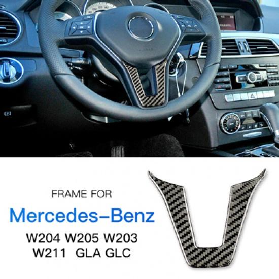 AIRSPEED for Mercedes Benz W204 W205 W211 W203 GLA GLC Sticker Accessories Carbon Fiber Interior Trim Car Steering Wheel