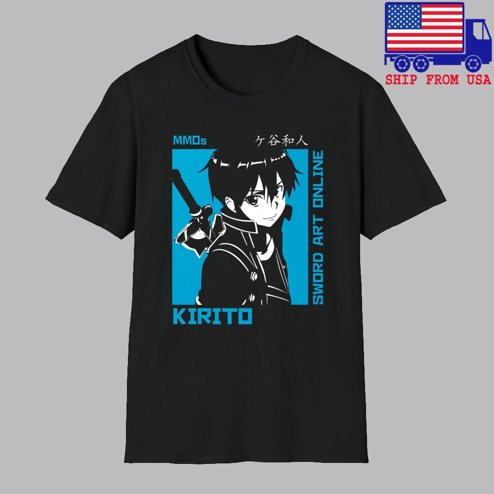 

Sword Art Online SAO Kirito Anime Men#039;s Black Size S5XL Unisex T-Shirt L