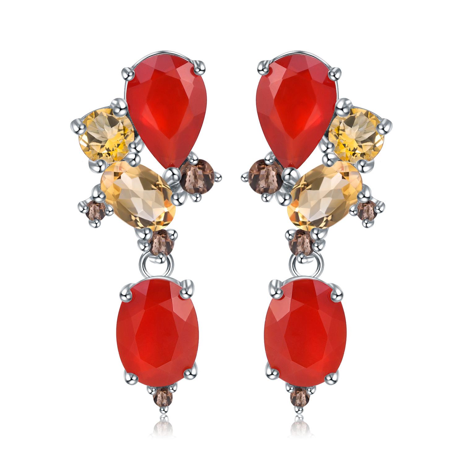 

Роскошные оригинальные авторские серьги с драгоценными камнями. Банкетные серьги из высококачественного серебра 925 пробы с натуральным топазом.