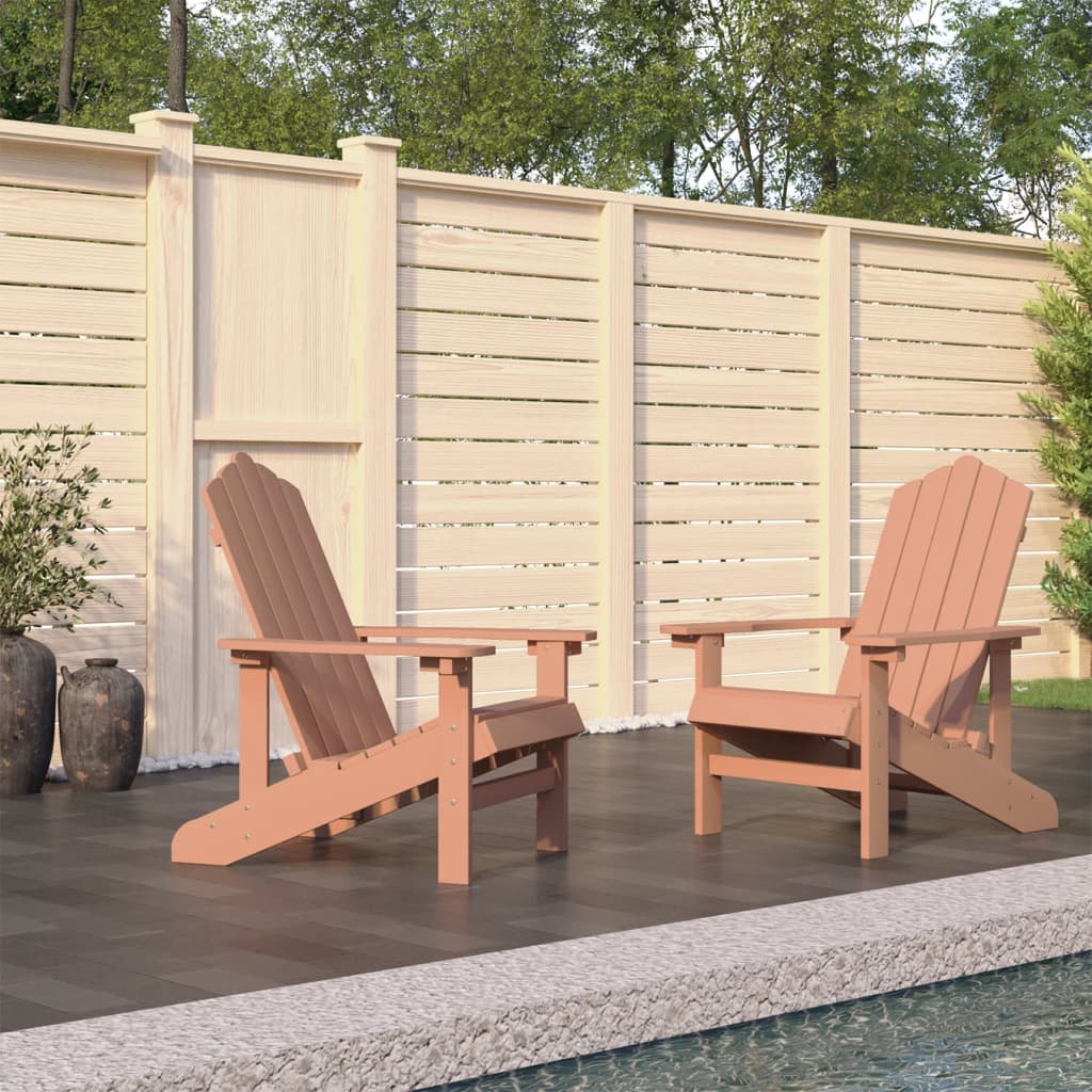 Vidaxl Krzesła Ogrodowe Adirondack, 2 Szt., Hdpe, Brązowe