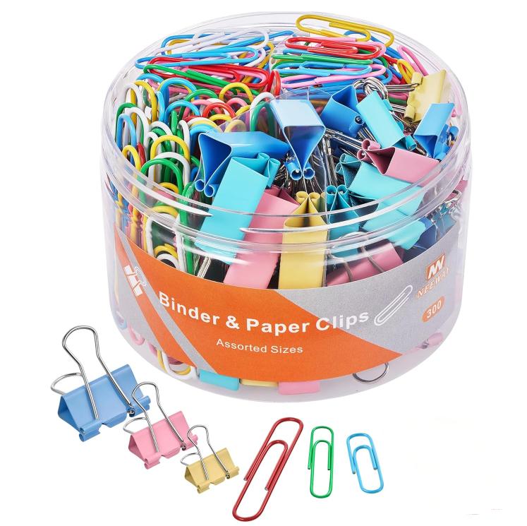 300 multi-specification color paper clip long tail clip set office supplies