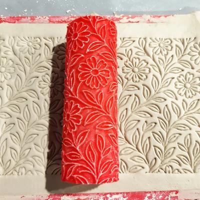 1ks/1 sada Polymerová hlína Květinový texturovací váleček Keramická hlína Modelovací Vzorovaný váleček DIY Domácí Keramická desková hlína Dlaždice Texturované Embosovací nástroje