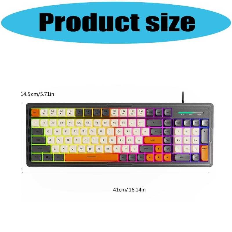 Gaming Keyboard with Tactile Feedback Color Illumination Waterproof Construction Universal Compatibility