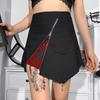 Women Gothic Punk Black Skirt Harajuku High Waist Zipper Mini Skirts Streetwear