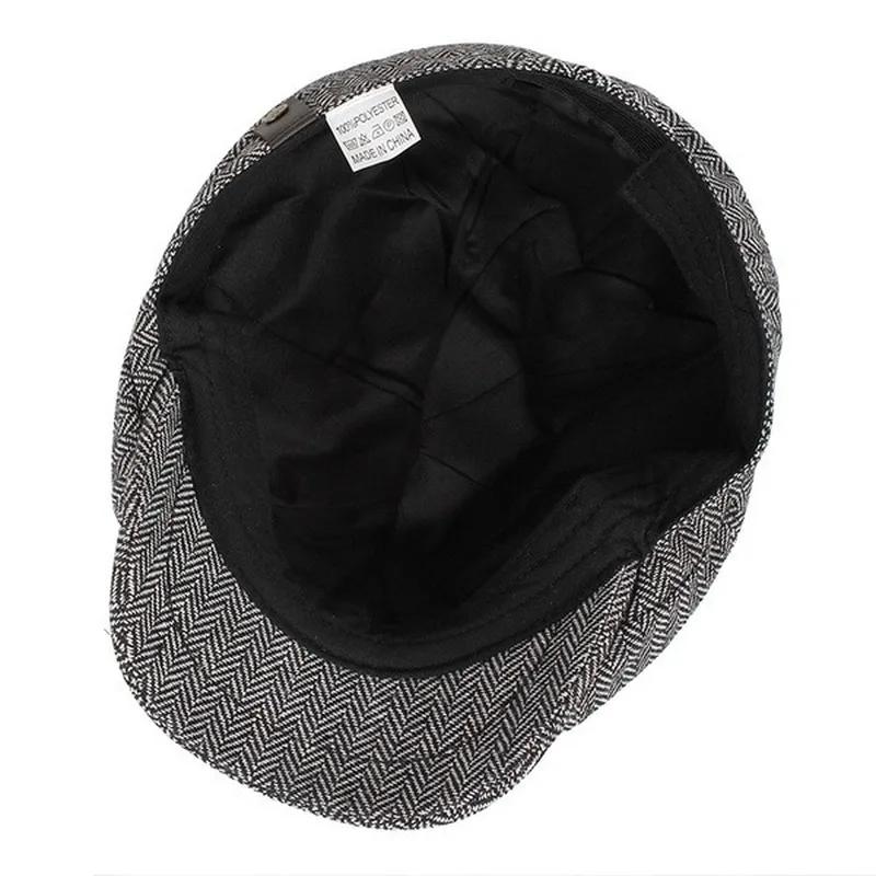 New 1 Pcs Men Flat Top Ivy Gatsby Driving Cap Autumn Winter Fashion Newsboy Octagonal Hats Home Clothes Decoration Accessories