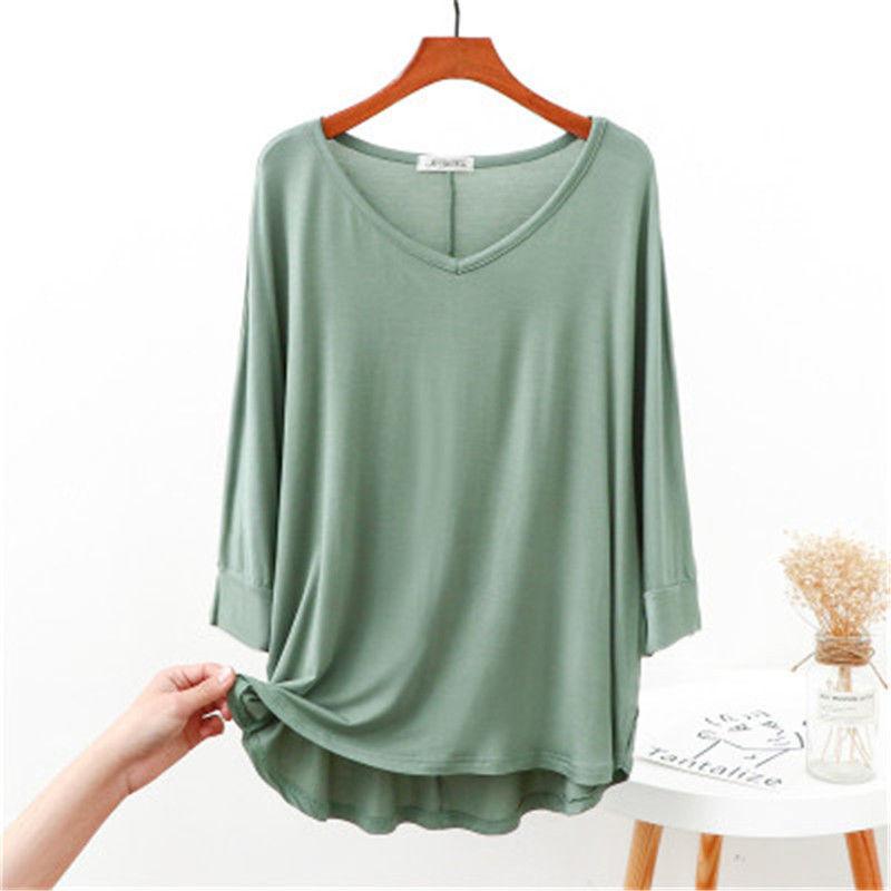 Spring and Summer Modal Loose Underlay Solid T Shirt Versatile Top